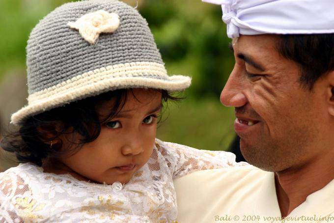 The father and child, Pura Besakih - Bali