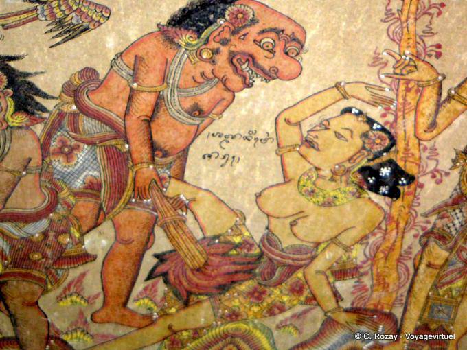 Gender burnt antique painting Bali - Bali