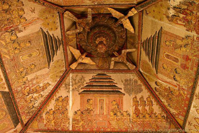 Painted ceiling Klungkung Royal Palace - Bali