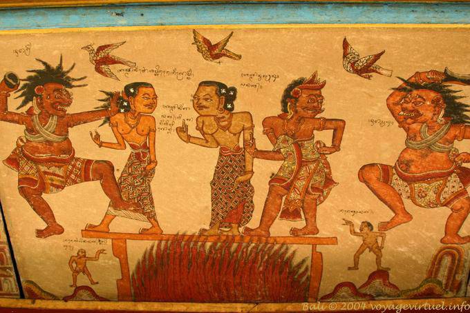 Set of couples, mural Klungkung - Bali