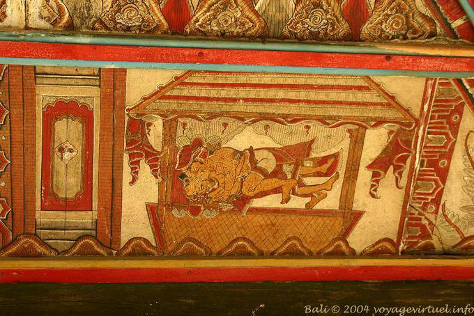 Erotic scene, wall Klungkung - Bali