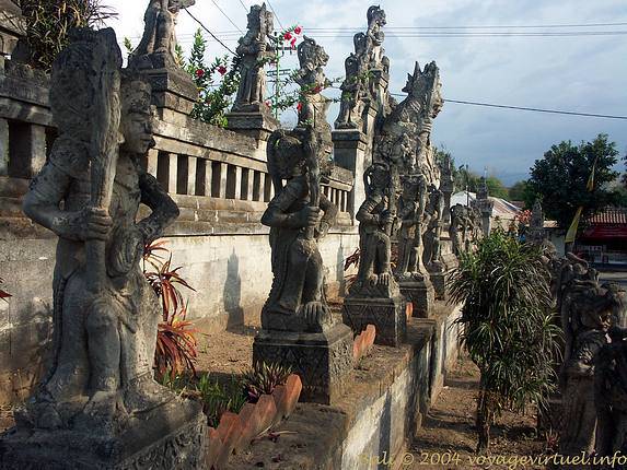 Outside the temple characters of Ramayana Maduwe Karang - Bali
