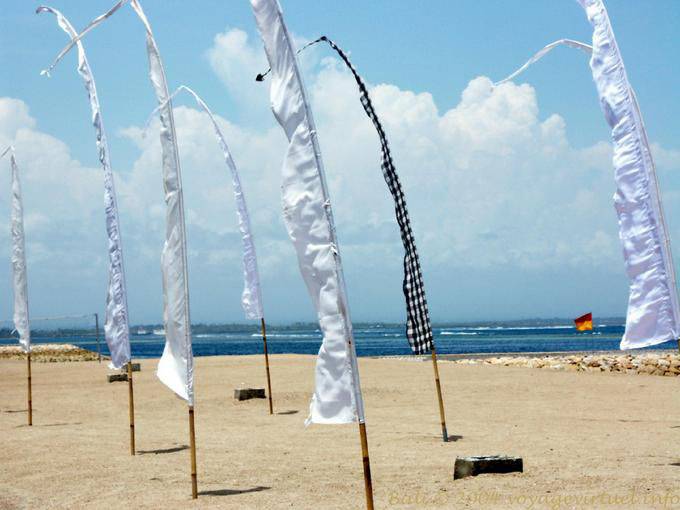 Traditional flags on the beach in Nusa Dua - Bali