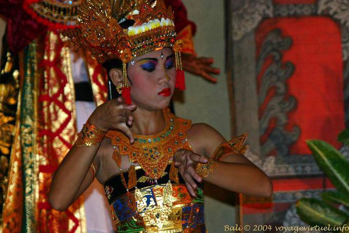 Beauty of a young Balinese dancer, dance Ramayana Nusa Dua - Bali