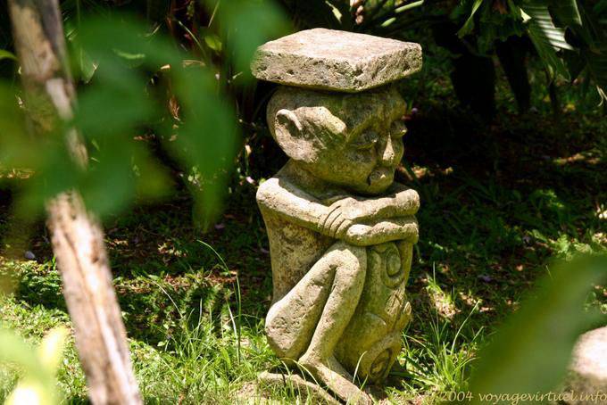 Stone statue on the head, Taman Burung - Bali