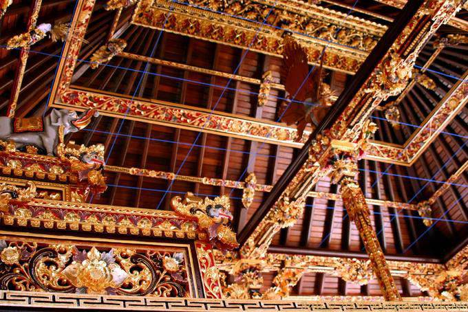 Ceiling of the pavilion, Tirta Empul - Bali