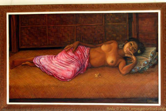 Woman lying, table, Ubud - Bali