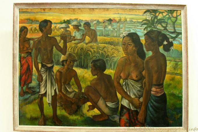 Scene of the fields, painting, Ubud Museum - Bali