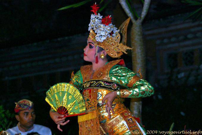 Profile and finger movements, Balinese dance show - Bali