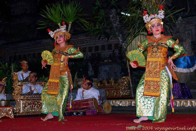 Fans and costumes, Balinese Barong dance - Bali