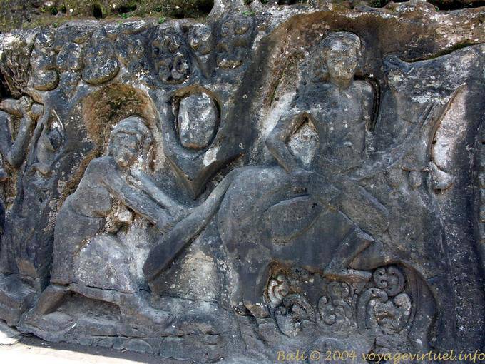 Bas-relief of the fourteenth century, Yeh Puluh - Bali