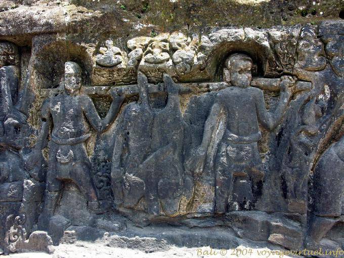 Carved cliff Yeh Puluh - Bali