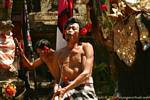 Men of Barong and Kris spellbound, dance Kriss, Bali.