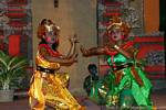 Knees to the rhythm of the gamelan, dance Ramayana Nusa Dua, Bali.