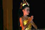 Posture with clasped hands of the young dancer, dance Ramayana, Bali.