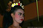Rainbow sky colors on the face, Ramayana dance, Bali.