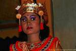 Sidelong glance of the dancer, Balinese dance show, Bali.