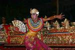 Prince dancer with fan, Barong dance, Bali.