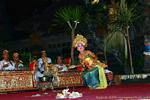 Traditional dancer and orchestra, Ubud Barong, Bali.