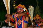 Bali Ubud Barong dancer wearing eye closed range, Bali.