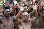 Choir punctuating trance dance Kecak Uluwatu, Bali.