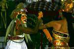 Topeng, danced and mask theater, Kecak dance at Uluwatu, Bali.