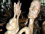 Carved wooden heads, Bali, Bali.