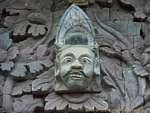 Demon carved into the temple, Pura Beji, Bali.