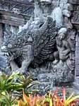 Monstrous garuda and Dutch settler, Pura Beji, Bali.