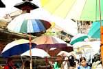 Gianyar, market umbrellas, Bali.