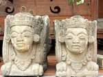 Busts of stone, Pura Sadhan, Kapal, Bali.