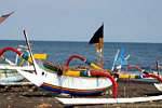 Pirogue two floats Kusamba, Bali.