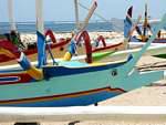 Canoes fish head, Sanur, Bali.