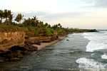 Small cliffs on the coast, Tanah Lot, Bali.