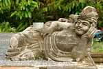 Reclining statue, Ubud, Bali.