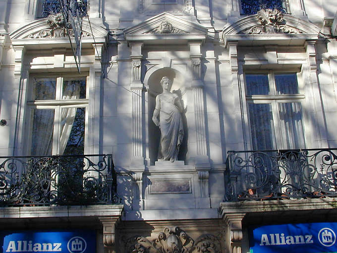 Besançon, statue in street Prefecture - France