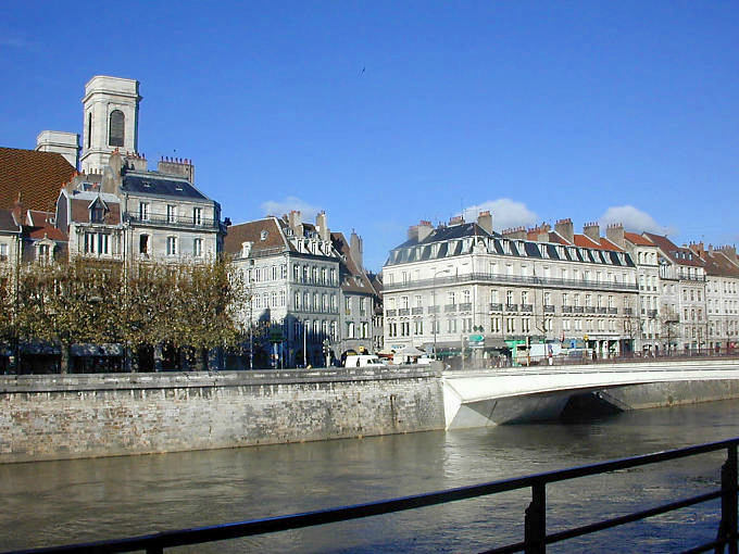 Besançon, overlooking the Madeleine district and Battant - France