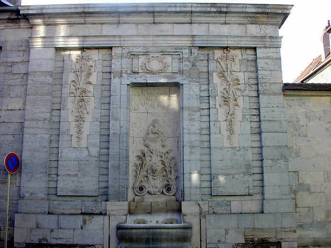 Fountain Besançon, statue in street Mégevand - France