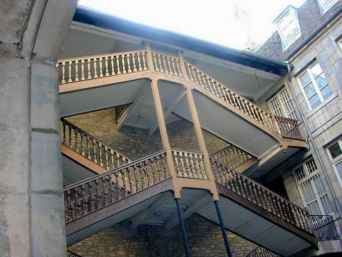 Besançon, typical stairs, Place Pasteur - France