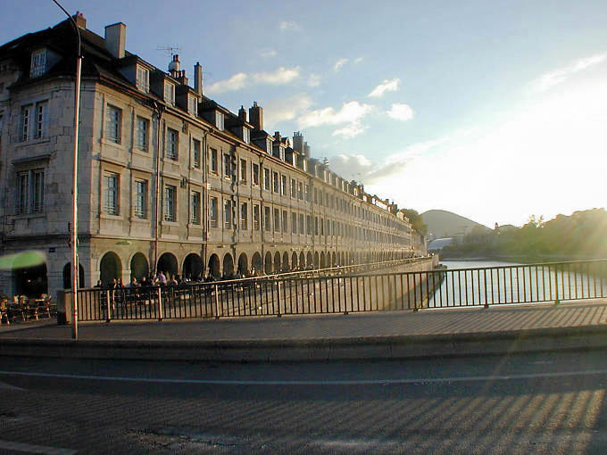 Besançon, the Quai Vauban seen Battant Bridge - France