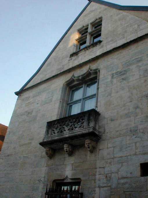 Besançon, facade detail in the Madeleine district - France
