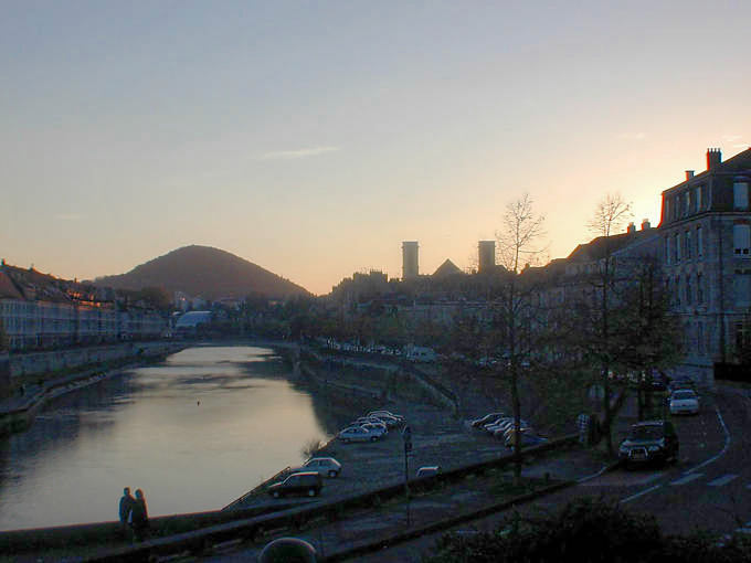 Besançon, sunset on the Doubs - France