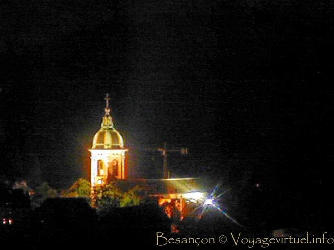Besançon, night on the Saint Jean cathedral - France