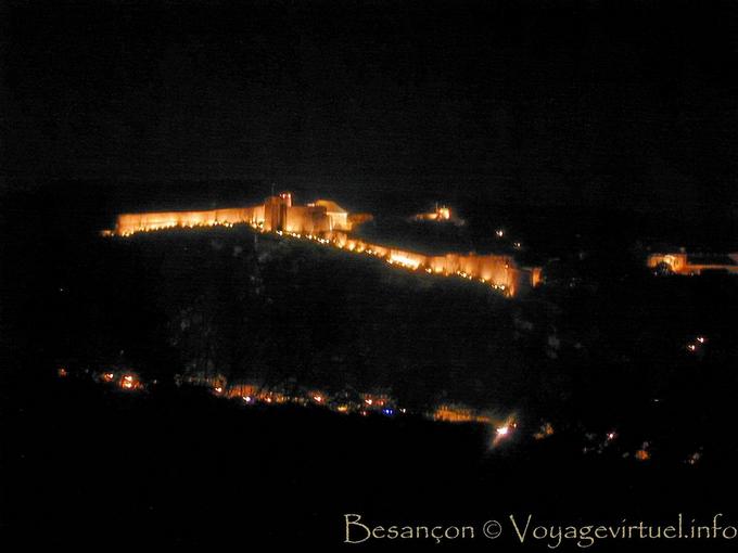 Besançon, View on the Citadel by night - France