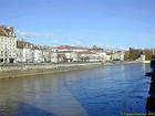 Besançon, Doubs from the Battant Bridge, Strasbourg dock, France.