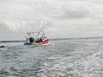 Departure fishing boat Britain, France.