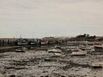 Roscoff harbor at low tide, Brittany, France.