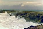 Storm on the wild coast of Quiberon, Brittany, France.