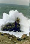 Breaking wave, wild coast, Quiberon, Brittany, France.