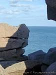 Curiously shaped rocks on the Pink Granite Coast, Perros Guirec, Brittany, France.